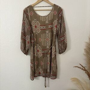 Millabon Southwestern Dress Knee Length Size Large